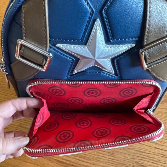 Disney Parks 2021 Marvel Captain America Loungefly Mini Backpack NWT main image 5